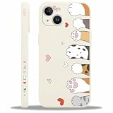 Saqmkil Cover per iPhone 13, Aesthetic Disegni Moda Gatto Motivo Silicone Custodia, TPU Donna Sottile Morbido Antiurto Bumper Protettiva Case Custodie per iPhone 13 6,1'', Cuore