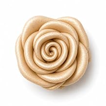 Confect Metallic Edible Champagne Gold Roses | Christmas Cupcake Toppers | Edible Flower For Cake Decorating | Pack Of 12 Edible Metallic Sugar Flowers for Cake Decorating
