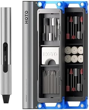 HOTO SNAPBLOQ™ R-A04 Mini Cordless Rotary Tool Kit, Powerful Engraving Pen, 22000 RPM Variable Speed, 38 Accessories, Ideal for 3D Printer Sanding, Polishing, Drilling, Carving, DIY Crafts