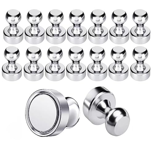SNZ Imanes fuertes, 16 unidades, imanes de neodimio, extrafuertes, imanes para nevera para pizarra magnética, mini imanes para pizarra blanca, nevera, oficina, mapas y decoración de cocina (12 x 16 mm
