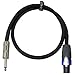 GLS Audio 3 feet Speaker Cable 12AWG Patch Cords - 3 ft 1/4" to Speakon Professional Cables Black Neutrik NL4FX (NL4FC) 12 Gauge Wire - Pro 3' Phono 6.3mm to Speak-on Cord 12G - Single