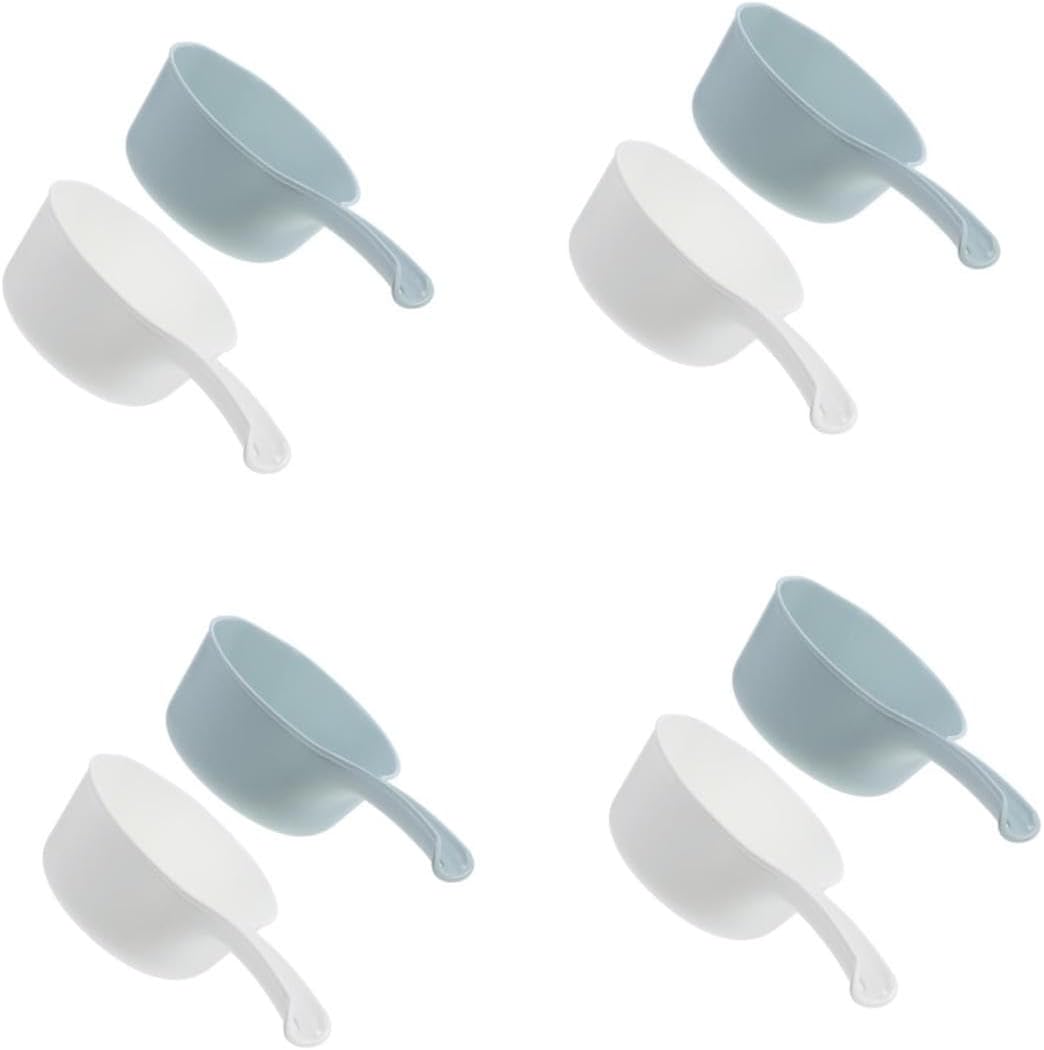 Mobestech 8pcs Large Capacity Plastic Water Ladle Bathing Scoop Kitchen Garden Watering Ladle Ergonomic Handle