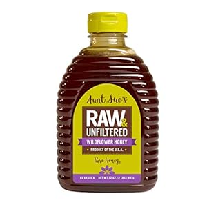 Aunt Sue Raw & Unfiltered Wildflower Honey From Local USA Beekeepers, 32 oz
