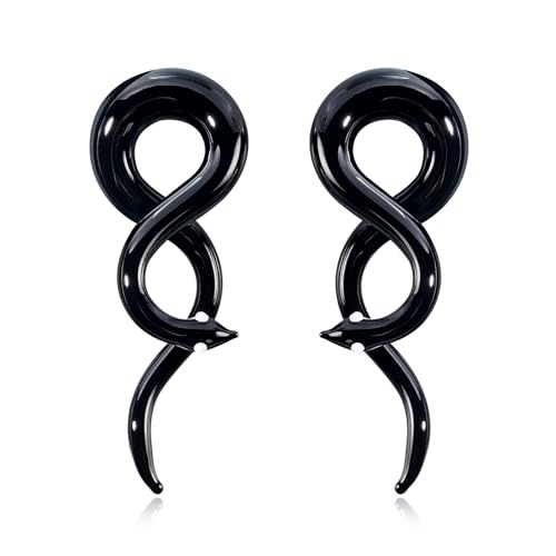 Longbeauty 1 par de dilatadores de cristal en espiral, 5 mm - 10 mm, 10MM, Vidrio