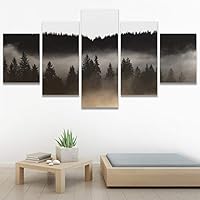 SIGNWIN 5 Panel Canvas Wall Art Modern Art Multicolor Nature Photography Relax/Calm Romantics Waterfall for Home Decorations Ready to Hang - 60