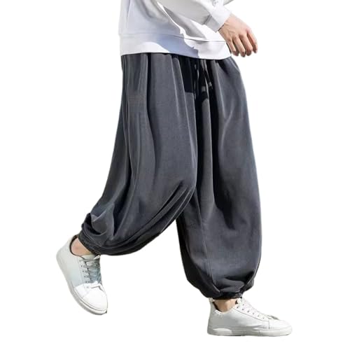 Pantalon jambe large homme coton épais thermique style rétro jogging urbain