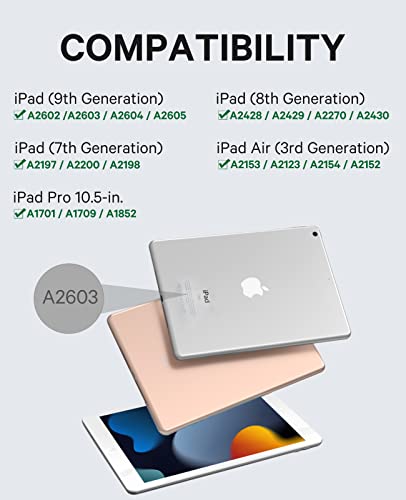 Greenlaw Touch Ipad 9Th 8Th 7Th Generation Case With Keyboard 10.2 Inch, 7 Color Backlit, Stain Resistant Cover, 2-Devices Connection Keyboard For Ipad Air 3Rd Gen. Ipad Pro 10.5, Pink Blush #TOP1
