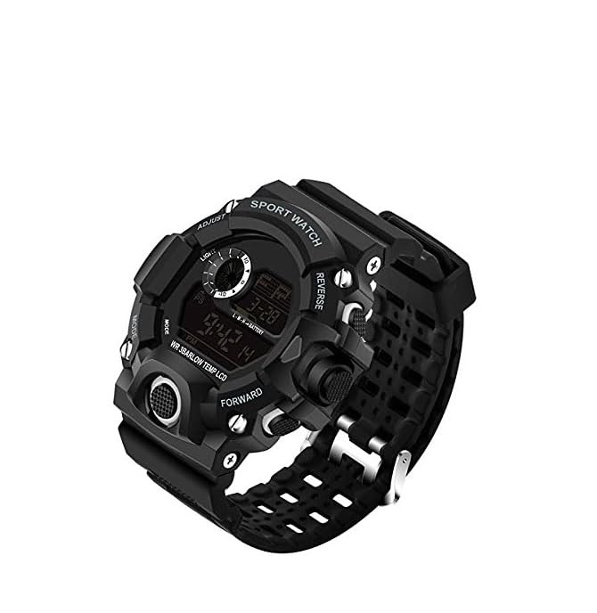 MOOVER Men’s Digital Sports Watch – Tactical Military LED Backlight, Waterproof Shockproof Design, Stopwatch, Alarm & Dual Time Display – Outdoor Fitness Watch for Men & Boys