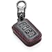 Vitodeco Genuine Leather Keyless Entry Remote Control Smart Key Case Cover with Leather Key Chain for Toyota Corolla, Camry, Avalon, Rav 4, Highlander (4 Buttons, Black/Red)