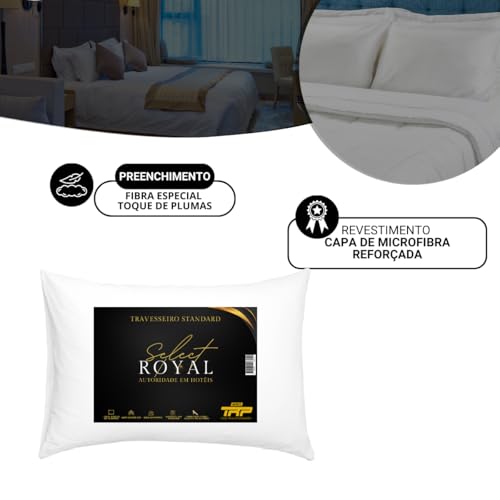 Kit 2 Travesseiros TRP Imports Select Royal Toque de Plumas Antialérgico Linha Hotel