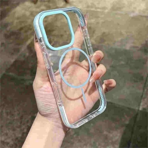 Coque antichoc iPhone 15 Plus transparente aimantee munie d'un cordon de securite