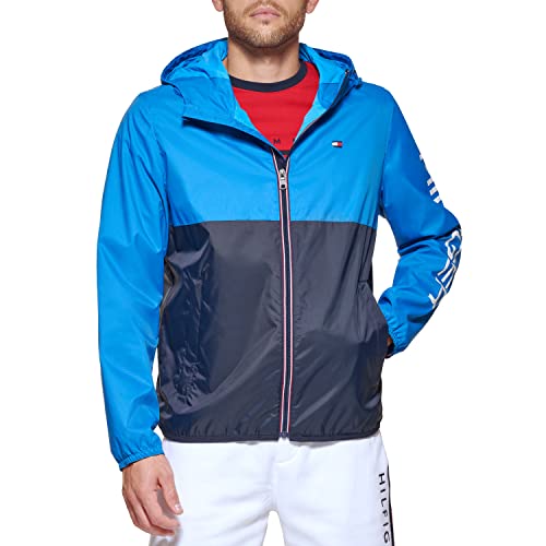 Image of Tommy Hilfiger Men's Lightweight Active Water Resistant Hooded Rain Jacket