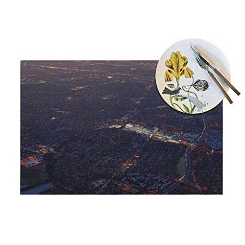 Set de table thermorésistant lot de 4 design vue nocturne 30x45 cm