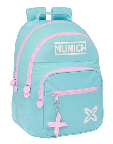Safta MUNICH HEAVEN - Mochila Escolar Infantil, Ideal para Niños de Diferentes Edades, Cómoda y Versátil, Calidad y Resistencia, 32x15x42 cm, Color Celeste