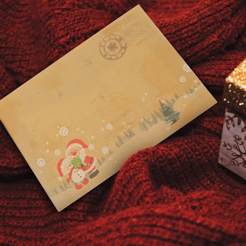 Angoily Envelope de cartão postal com convite de Natal, 24 peças, envelopes para dinheiro de Natal,
