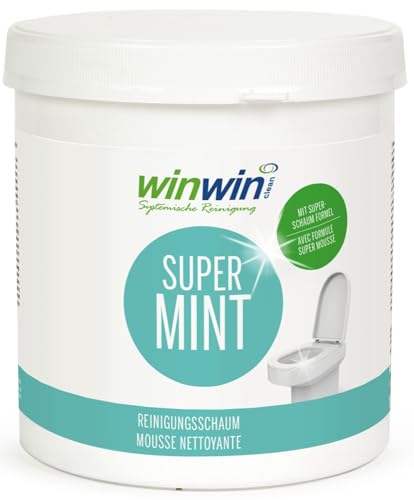 winwinCLEAN® Super Mint 1KG I POWER-Reinigungsschaum mit Sofortwirkung für Toilette,Urinal, etc. I WC Reiniger,Toilettenreiniger, Urinsteinentferner, Kalkreiniger I Löst hartnäckigen Urinstein & Kalk