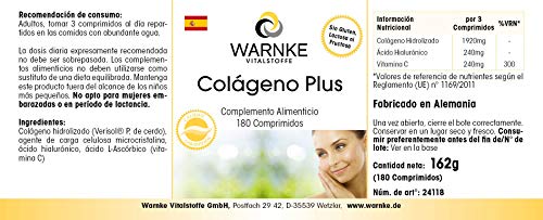 Collagen Tabletten - mit Hyaluronsäure und Vitamin C - hochdosiert - 180 Tabletten | Warnke Vitalstoffe - Deutsche Apothekenqualität – Bild 6