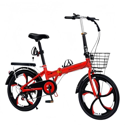 TBMTOAL Bicicleta Plegable para Mujer, Instalación Gratuita, Mini Bicicleta Portátil Ultraligera, Bicicleta para Adultos De 20 Y 22 Pulgadas De Pequeña Velocidad. Red,20
