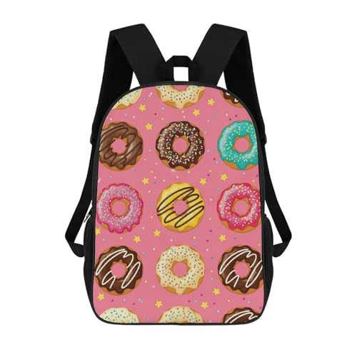 Stylish Outdoor Backpack Gym Bag with Large Capacity for College, Doughnut Donut Pink College Bookbag