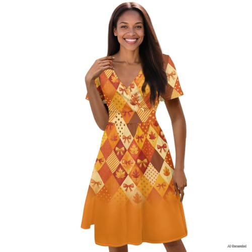 Image of Women's Summer Dresses Short Sleeve Formal Dresses with Pockets | Lightweight Quick‑Dry Soft Comfortable 2026 Fashion Dresses Loose Plus‑Size High‑Waisted