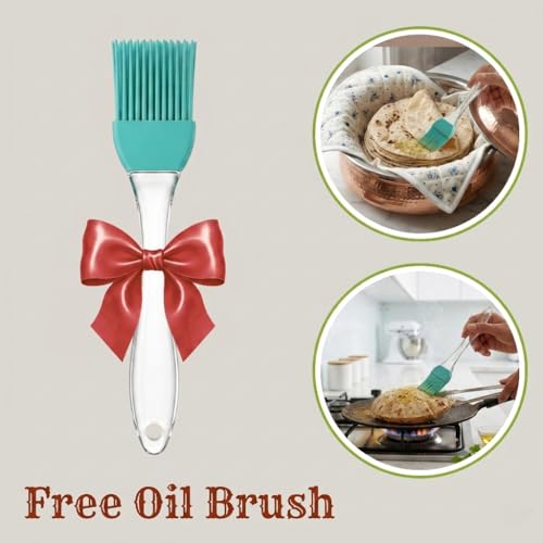 Image of FREE Oil Brush with XULCU 40 x26 cm Large Pure Cotton Papad & Vadagam Drying Cloth, Protective Zipper Net Cover, Reusable Breathable Sun Drying Sheet for Spices, Millets & Grains, Pack of 1 (Beige)