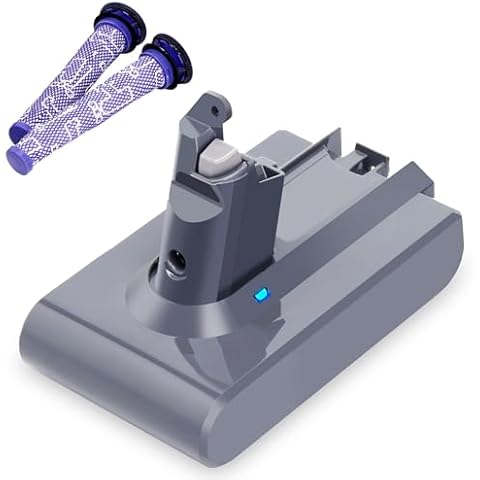 Biswaye Compatible with Dyson V6 Battery, 21.6V 4.5 Ah V6 Battery Compatible with Dyson V6 DC62 DC59 DC58 SV03 SV04 SV06 SV09 Slim Animal Absolute Motorhead V6 Cordless Vacuum Replacement Batteries Cover