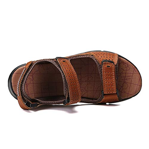 XYAL0003001 Xingyue Aile Slippers & Sandalen Comfortabele Ademende Zomer Vegan Beach Sandalen Voor Mannen, Echt Leer Waterdichte Anti-slip Platte Ronde Open teen Haak & lus Band Schoen - Afbeelding 7