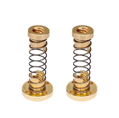 2-Pack T Thread T8 Anti Backlash Spring Loaded Nut Elimination Gap Nut for 8mm Acme Thread Rod Lead Screws Suitable for 3D Printer T8 Lead Screw