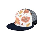 MYSLC Snapback Cap Baseball Kappe Herren Damen Kappe Baseball Cap Basecap Turkei Erntedankfest Thanksgiving Kürbis Klassische Mesh Sport Hut Verstellbare Sommerhut Navy Blue Einheitsgröße