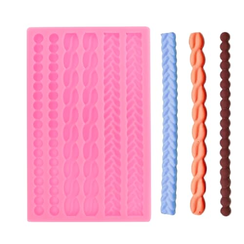 JJUNW Moldes de silicona para fondant de encaje y cuerda de cáñamo, moldes de silicona para decoración de pasteles para decoración de pasteles y decoraciones de chocolate