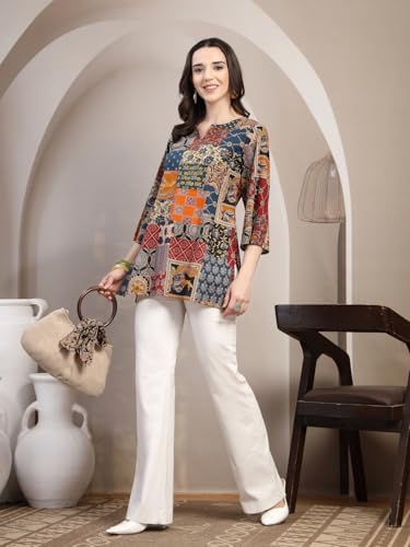 Image of COTLAND Fashions Jaipuri Cotton Printed Short Kurti for Women