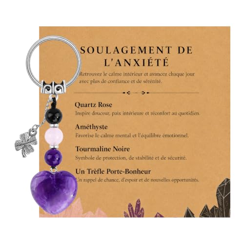 Lueaurra Porte Clef Femme Pierres Naturelles Cadeau Femme Cadeau Fille