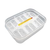 Cabilock Brutkasten Zufällige Farbe mit 12 Fächern für Reptilien aus Kunststoff und Thermometer Transparente Wände und Praktische Aufbewahrung für Echsen und Reptilien