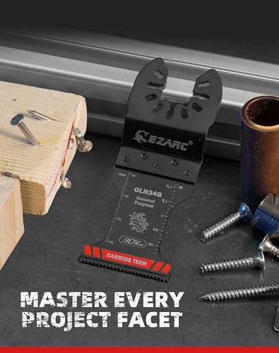 EZARC Hartmetall Multitool Sägeblätter, 3tlg Oszillierende Sägeblätter Carbide Allzweck, für Metall, Nägel, Holz, Gips, Trockenbau und PVC