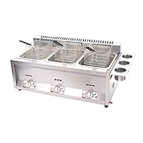 Include pratici accessori: cestello per friggere con ganci per lo scarico dell'olio, coperchio in acciaio inox per protezione dalla polvere e griglia per condimenti rimovibile per conservare i condimenti.