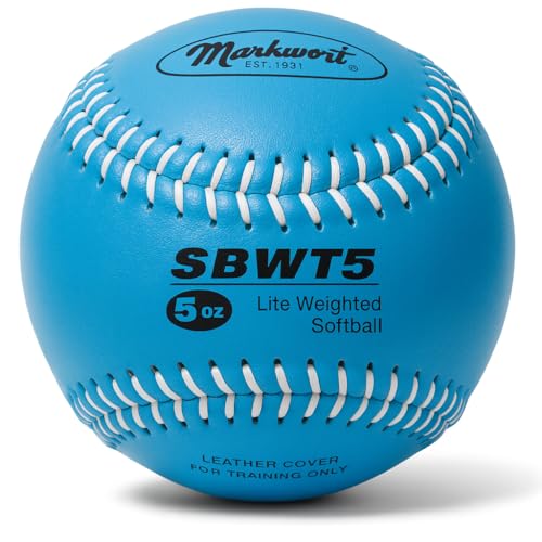 Markwort Weighted 12-Inch Softball-Leather Cover, Blue