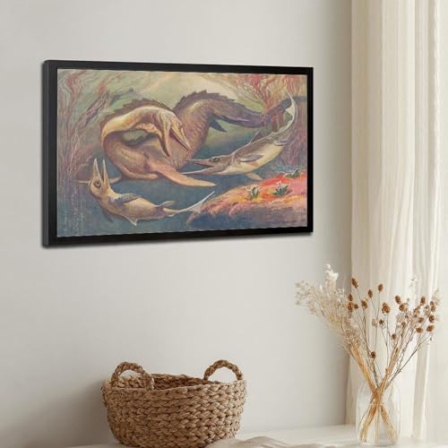 Toile Mosasaurus Heinrich Harder tableau décoration murale - 3