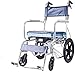 Starfisher Fauteuil Roulant Léger Pliant Transport Voyage Portable en Alliage D'aluminium Fauteuil Roulant De Bain avec Pot pour Les Personnes Âgées Handicapées Scooter Autopropulsé(Petite Roue Bleu)