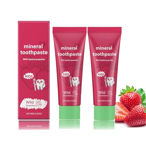 Natural Probiotic Hydroxylapatit Zahnpasta für Kids, Kinder Hydroxyapatite Toothpaste Mit Fruchtiger Erdbeere, Geeignet füR Erwachsene & Kinder Hilft Bei Empfindlichen ZäHnen (2)