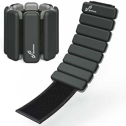 Sportneer Tragbare Gewichtsmanschetten – 2er-Set (Jeweils 0,5 kg & 1 kg) | für Damen und Herren, Knöchelgewicht Set für Yoga, Tanz, Aerobicr