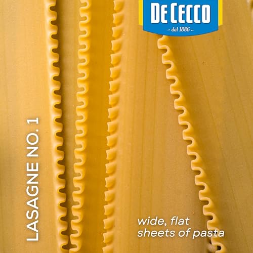 Image of De Cecco Lasagne No.1 Pasta, 16 Oz, Authentic, Slow Dried, Made with Durum Wheat, Versatile Pasta for Sauces & Recipes, Made in Italy