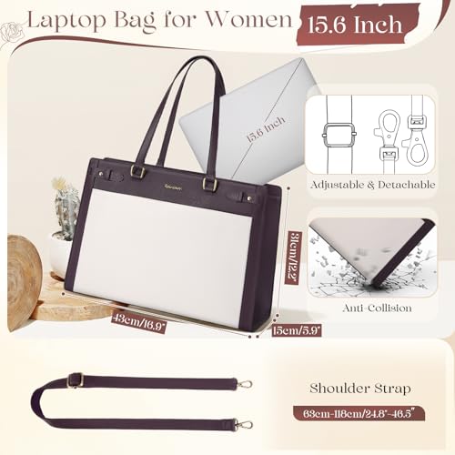 Maletín para portátil 15.6'' vegano impermeable para mujer miniatura 5