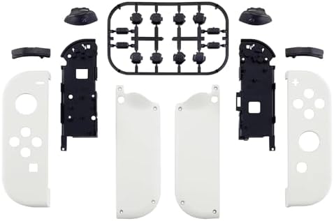 eXtremeRate DIY Replacement Shell Buttons for Nintendo Switch & Switch OLED, White Custom Housing Case with Full Set Button for Joycon Handheld Controller [Only The Shell, NOT The Joycon]