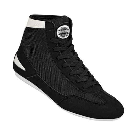 Hixingo Zapatos de Boxeo para Hombre Mujer 36 45, Zapatillas Boxeo Hombre Mujer Cons Uelas de Goma Antideslizantes Zapatillas Lucha Libre Ligero y Respirable (RD07 Negro,42)