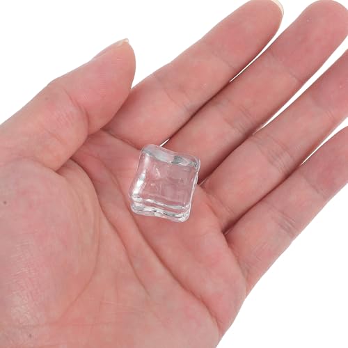 100 falsos cubitos acrilicos transparentes de 18 mm reutilizables MOBUTOFU decorativos de mesas 4