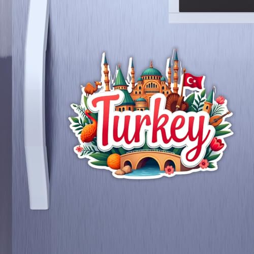 Image of Zesta Wooden Fridge Magnets Set | Refrigerator Decor Magnets for Kitchen | India Souvenir Fridge Magnet Collection | Wooden Magnet for Fridge Door Decoration (Turkey)