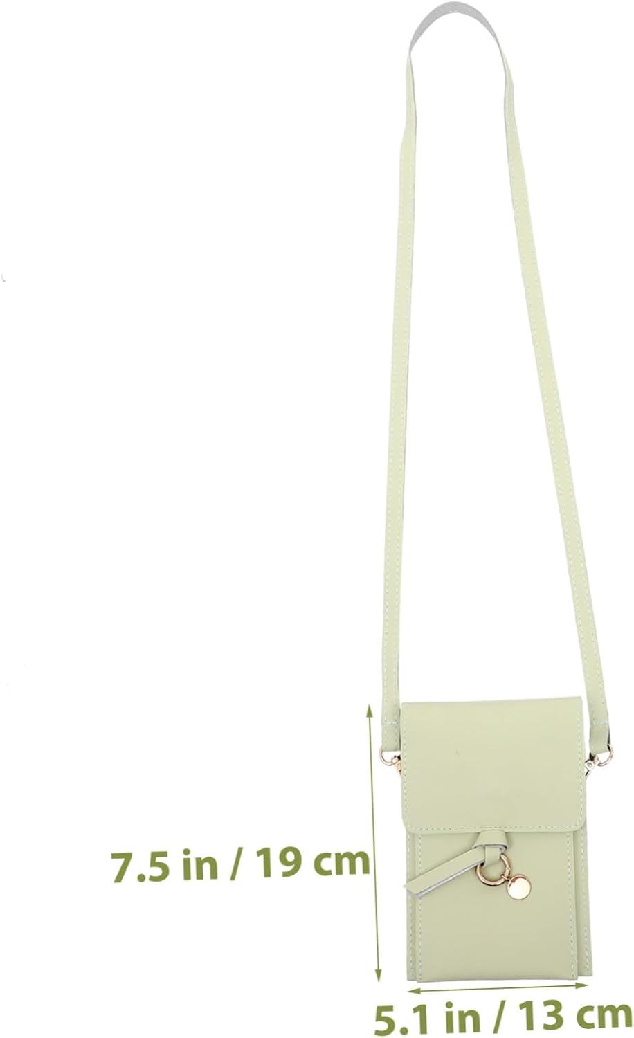 Women's Vertical Phone Bag PU Waterproof Crossbody Shoulder Pouch Green image 3
