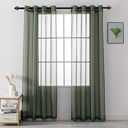 HUTO 2 Piece Semi Sheer Voile Light Filtering Window Curtain