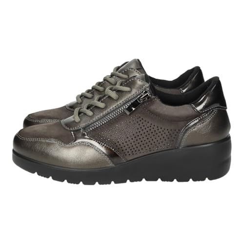 Doctor Cutillas 45411 Deportivo mocasín con cordón y Cremallera Color Musgo Mujer Zapatos MOCASÍN Verde 39