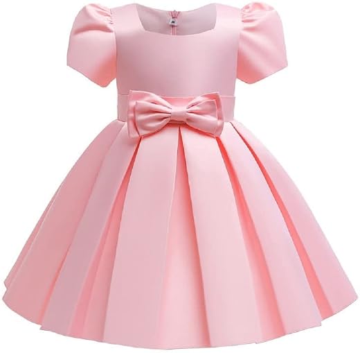 Klowvila Fashion Girls Satin Fabric Knee Length Casual Frock Dress | Stylish Party &amp; Western Outfit for Girls | Soft &amp; Com...